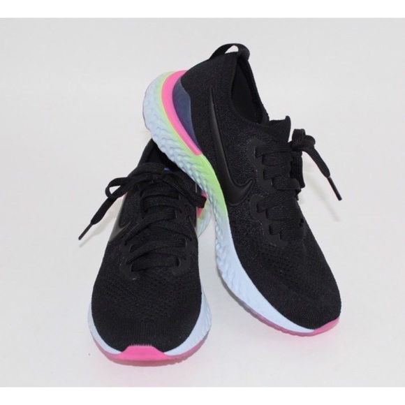 nike black and rainbow shoes